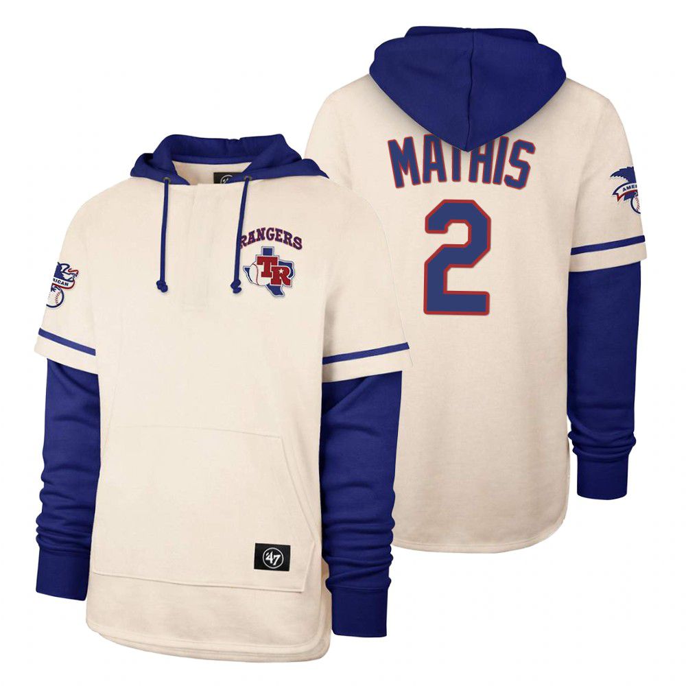 Men Texas Rangers #2 Maihis Cream 2021 Pullover Hoodie MLB Jersey